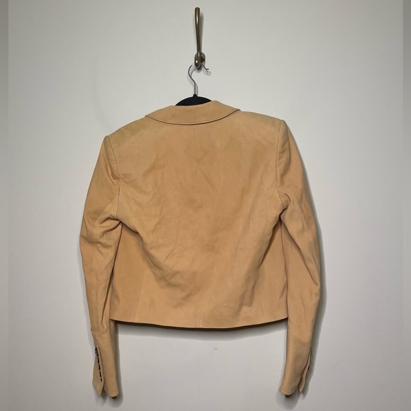 Veronica Beard Nevis Tailored Leather Cropped Blazer - Picture 8 of 10